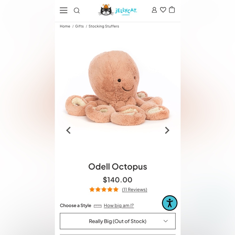 Jellycat Odell Octopus - “Really Big”